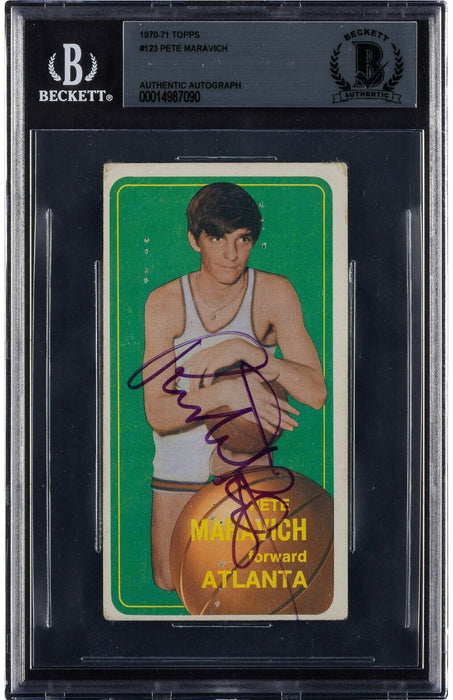 1970 Topps Pete Maravich Signed Autographed Rookie RC  #123 BGS Certified RARE