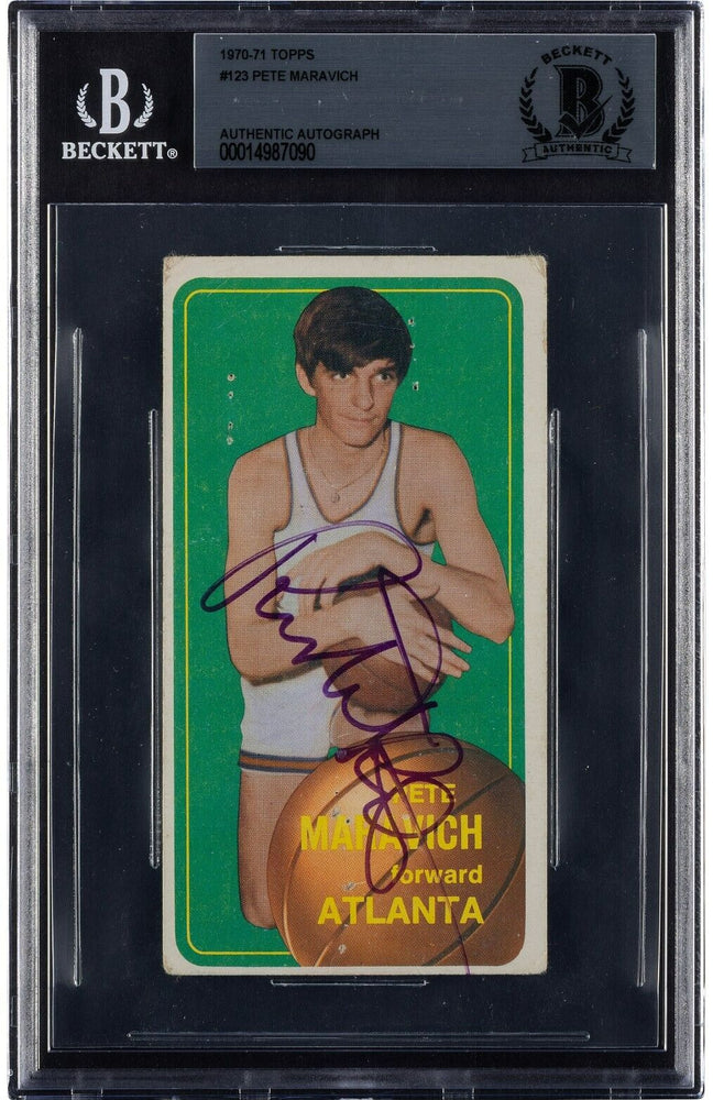 1970 Topps Pete Maravich Signed Autographed Rookie RC  #123 BGS Certified RARE