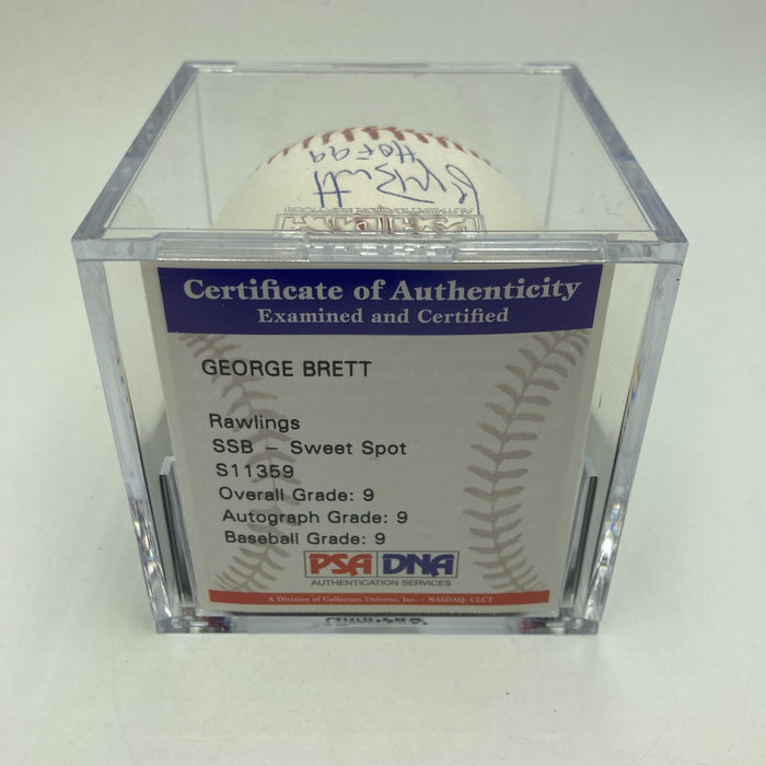 George Brett HOF 99 Signed Official Major League Baseball PSA DNA Graded 9 MINT