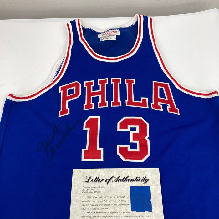 Wilt Chamberlain Signed Mitchell & Ness 1966-67 Philadelphia Warriors Jersey PSA
