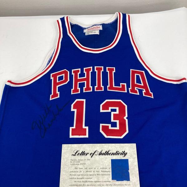 Wilt Chamberlain Signed Mitchell & Ness 1966-67 Philadelphia Warriors Jersey PSA