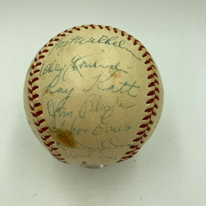 Willie Mays 1954 New York Giants World Series Champs Team Signed Baseball JSA