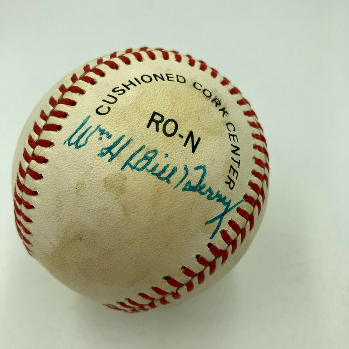 Travis Jackson Carl Hubbell Bill Terry New York Giants HOF Signed Baseball JSA