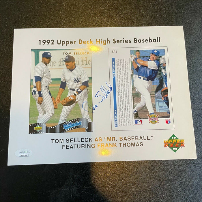 Tom Selleck Mr. Baseball Signed 8.5x11 Upper Deck Promo Page JSA COA