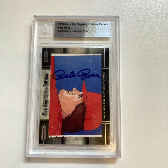 2008 Razor Cut Pete Rose Signed Auto Baseball Card BGS