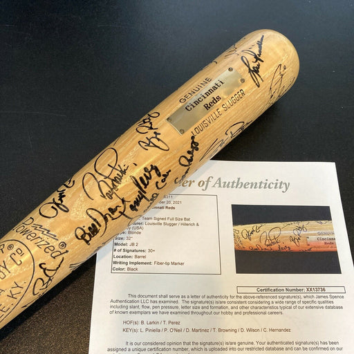 1992 Cincinnati Reds Team Signed Baseball Bat With 40 Sigs Barry Larkin JSA COA