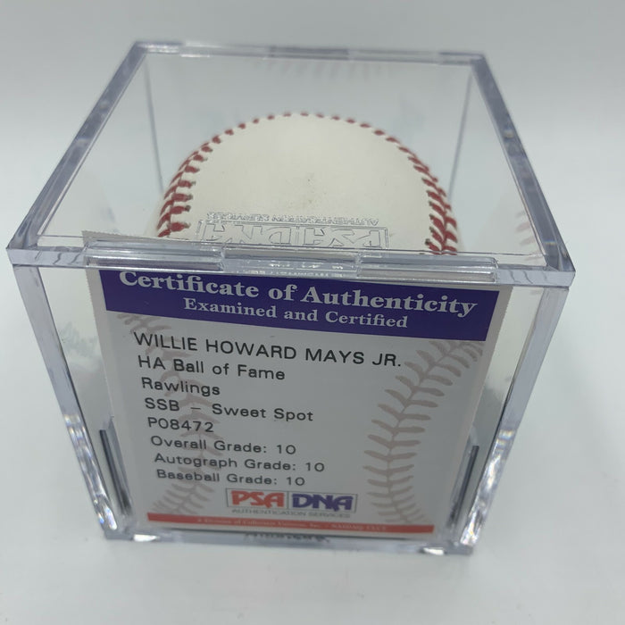 Willie Howard Mays Jr. Full Name Signed MLB Baseball Graded PSA DNA Gem Mint 10