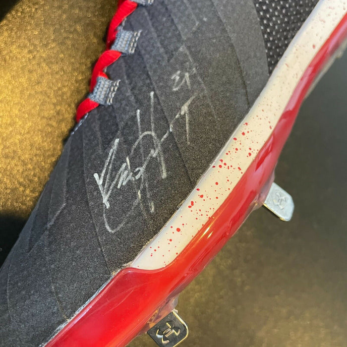 Bryce Harper Signed Under Armour Game Model Cleats 2 Signatures JSA COA