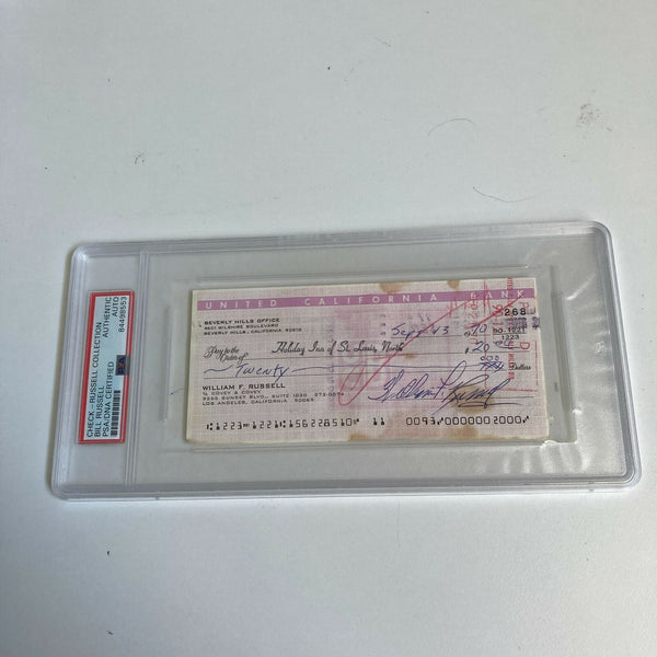 Bill Russell Signed Autographed Bank Check PSA DNA Boston Celtics HOF Legend