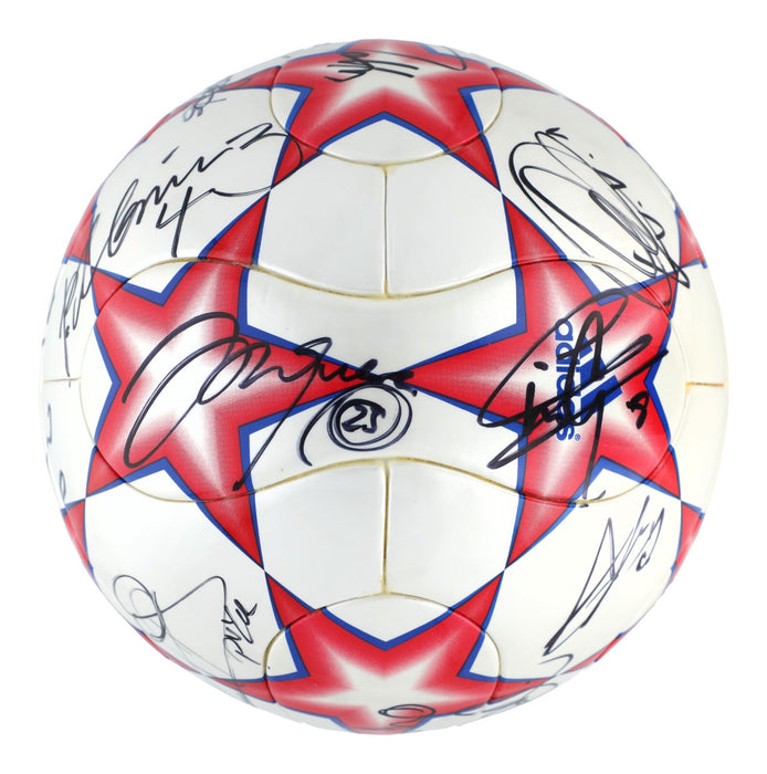 Lionel Messi 2006 FC Barcelona UEFA Champions Team Signed Soccer Ball JSA COA