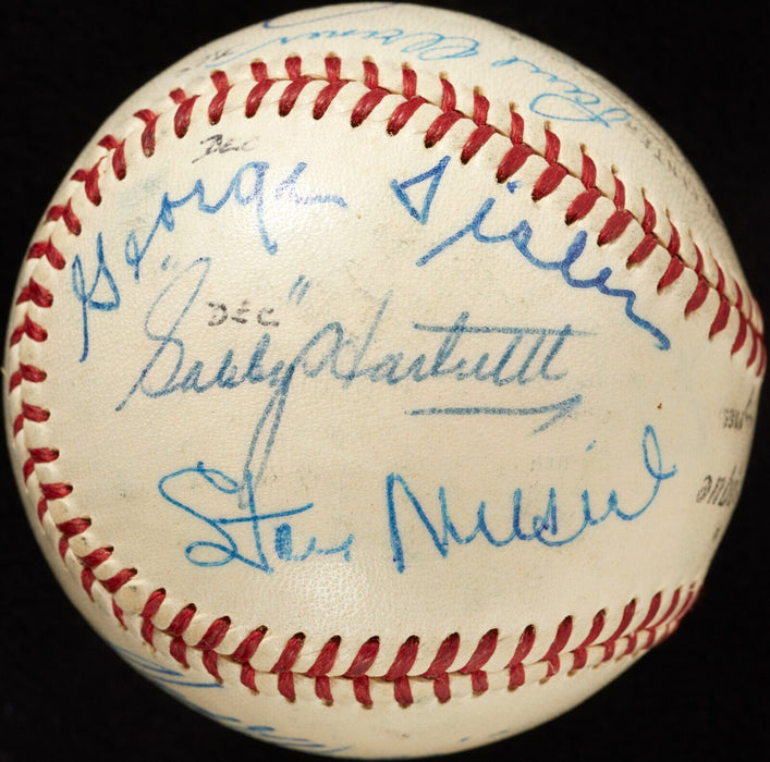 Stunning 1950's Hall Of Fame Multi Signed Baseball Rogers Hornsby Paul Waner PSA
