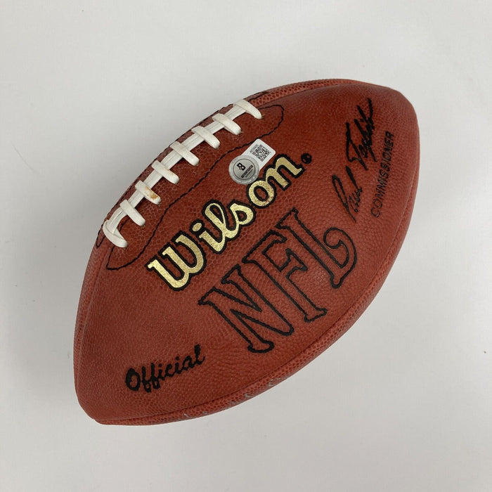 2001 New England Patriots Team Signed Football Tom Brady First Super Bowl BAS
