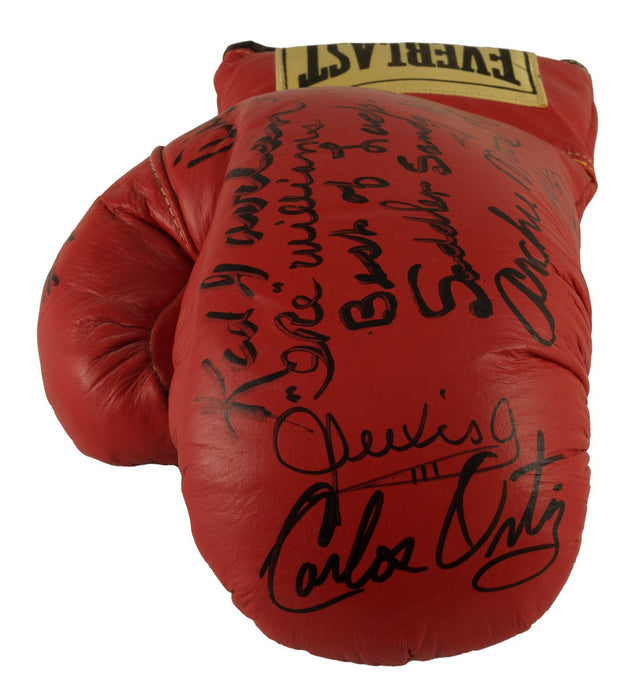 Hall of Fame Multi-Signed Boxing Glove 12 Sigs George Foreman Carlos Ortiz JSA