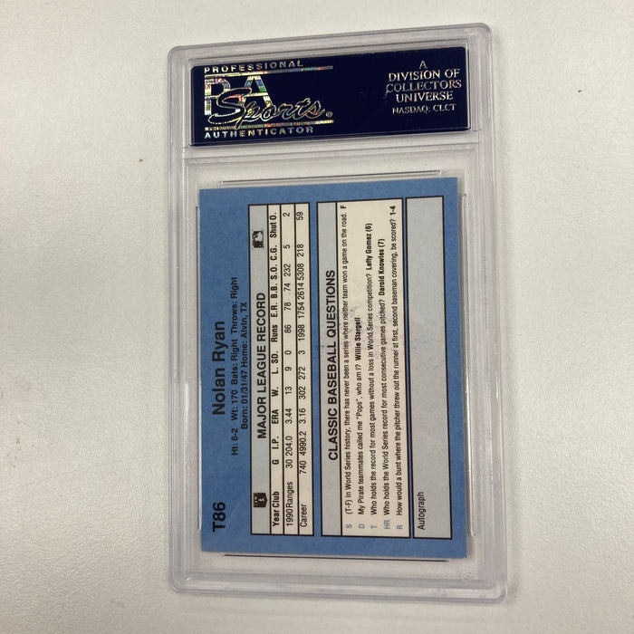1991 Classic Nolan Ryan Signed Baseball Card Auto PSA DNA