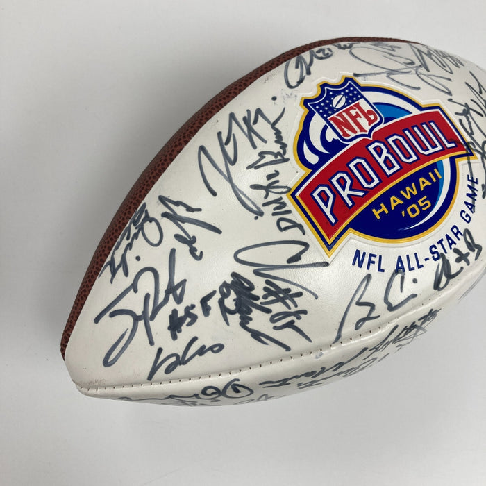 2005 Pro Bowl AFC Champs Team Signed Football Peyton Manning & Drew Brees
