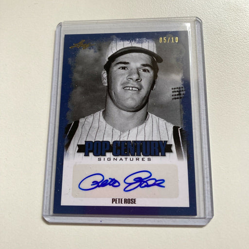 Leaf Pop Century Pete Rose #5/10 Auto Signed Autographed Baseball Card