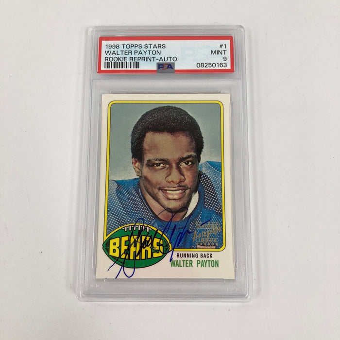 1998 Topps Stars Walter Payton Signed 1976 Rookie RC PSA 9 MINT