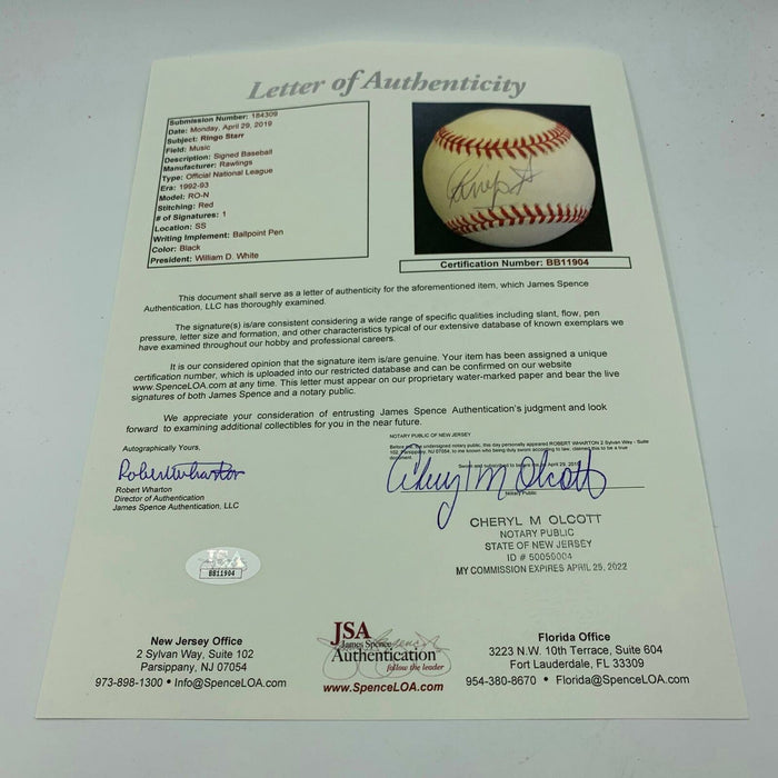 Extraordinary Ringo Starr Signed Autographed Baseball The Beatles With JSA COA