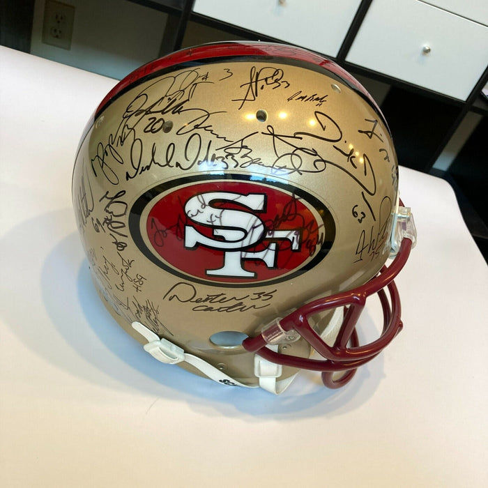 Jerry Rice Steve Young 1996 San Francisco 49ers Team Signed Authentic Helmet JSA