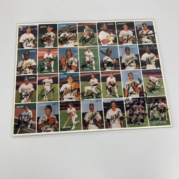 1988 Mother's Cookies Oakland A's Team Signed Uncut Sheet Mark Mcgwire JSA COA