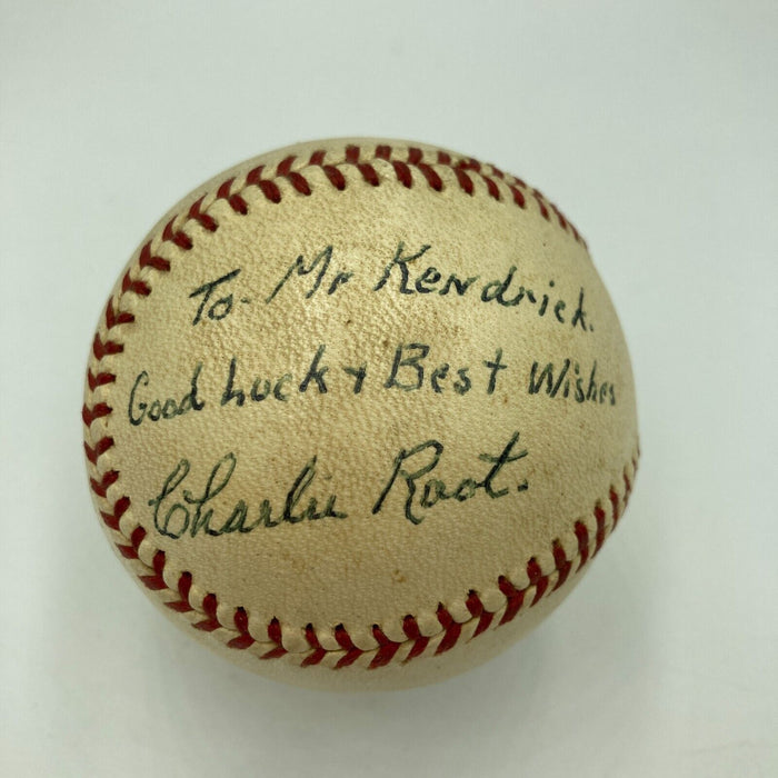 Charlie Root Single Signed Baseball JSA COA Babe Ruth World Series Called Shot