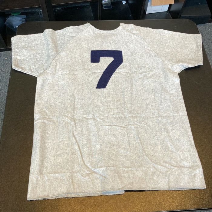Beautiful Mickey Mantle No. 7 Signed Vintage New York Yankees Flannel Jersey PSA