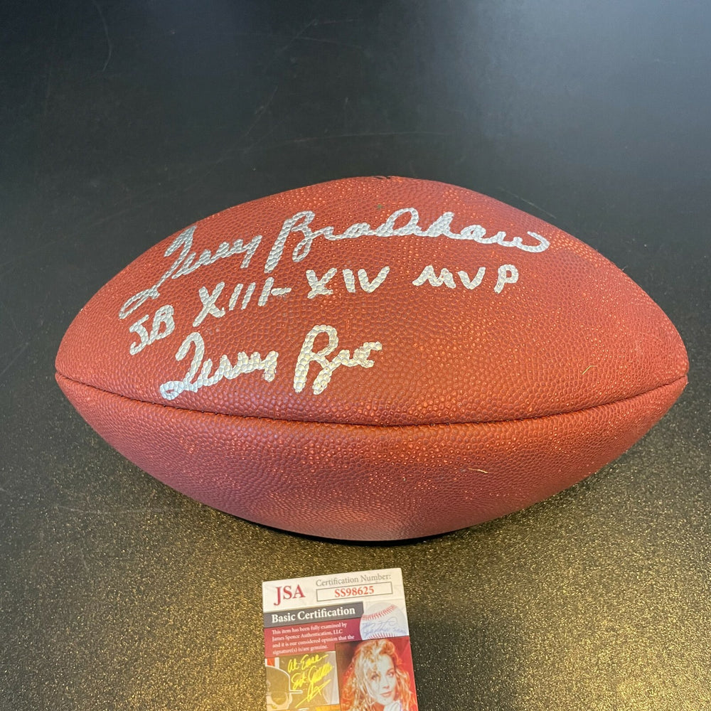 Terry Bradshaw Super Bowl XIII - XIV MVP Signed Wilson NFL Football JSA COA