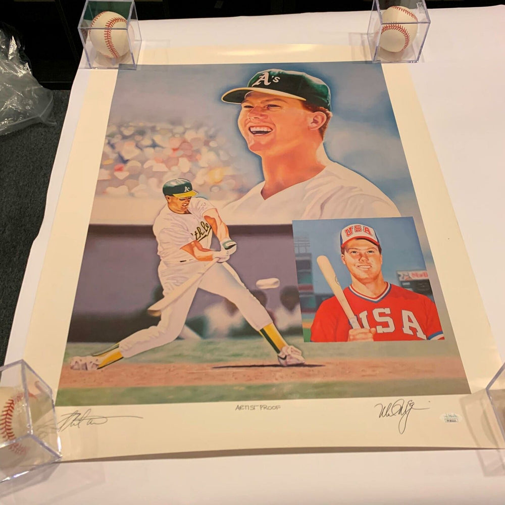 Rare Mark Mcgwire Rookie Signed Artist Proof 22x28 Lithograph With JSA COA