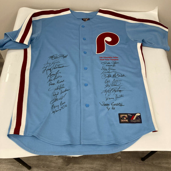 1980 Philadelphia Phillies World Series Champs Team Signed Jersey Beckett COA