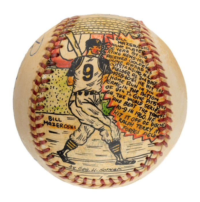 Beautiful Bill Mazeroski Hand Painted George Sosnak Folk Art Signed Baseball