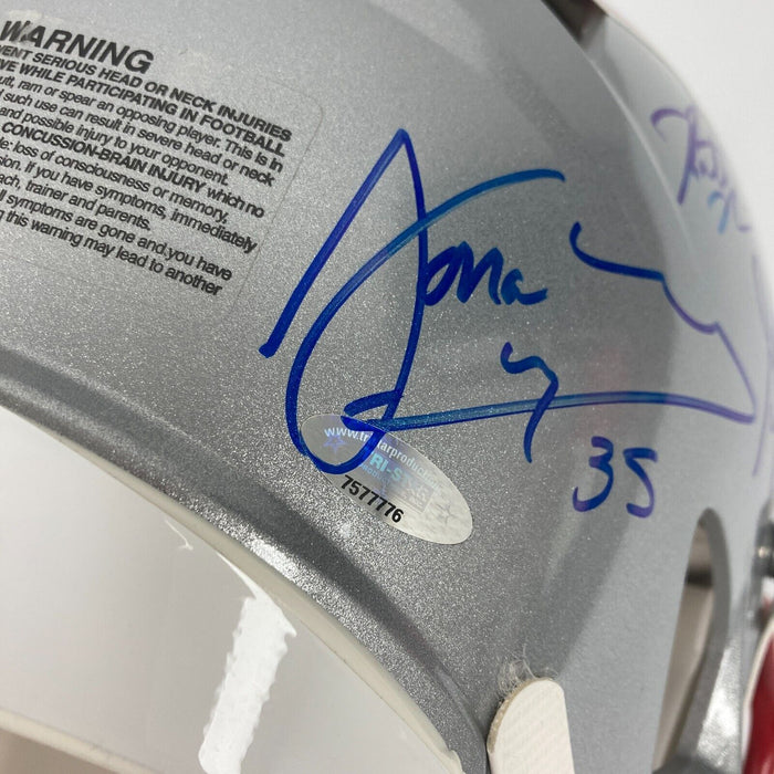 Tom Brady 2014 New England Patriots Super Bowl Champs Team Signed Helmet Steiner