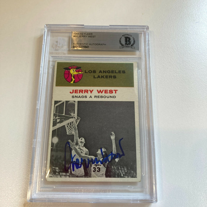 1961-62 Fleer Jerry West Signed Rookie RC Card BGS Certified Auto