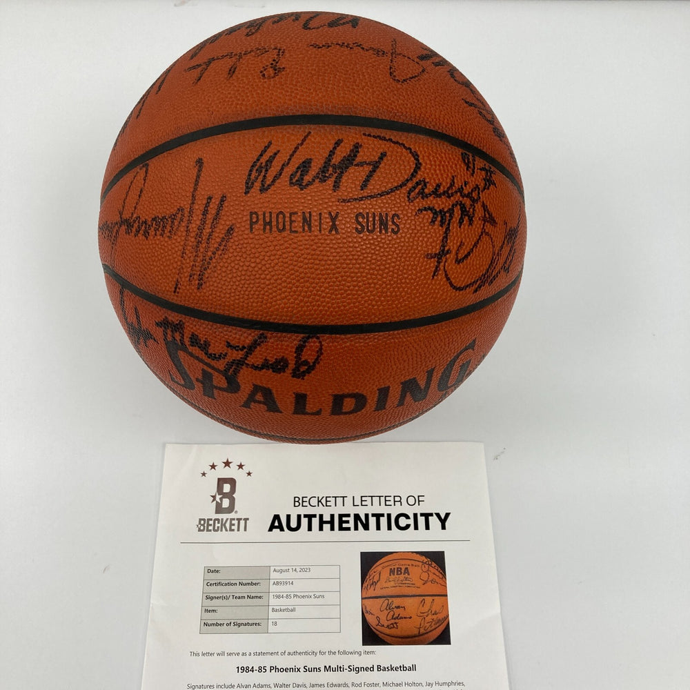 1984-85 Phoenix Suns Team Signed Game Used Spalding Official Basketball Beckett
