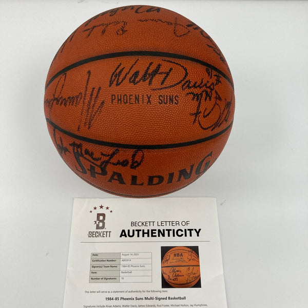 1984-85 Phoenix Suns Team Signed Game Used Spalding Official Basketball Beckett