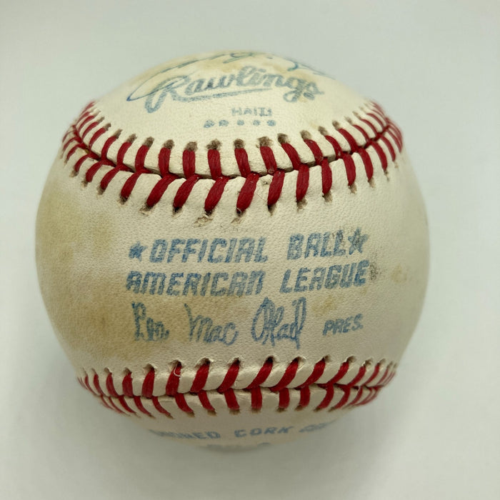 Yogi Berra Signed Vintage American League Macphail Baseball PSA DNA COA