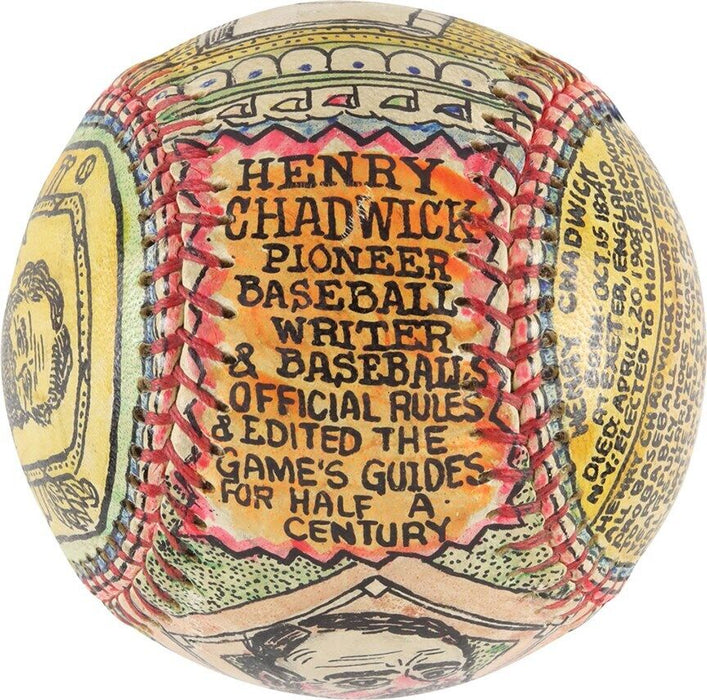 Henry Chadwick Hand Painted George Sosnak Folk Art Baseball Hall Of Fame