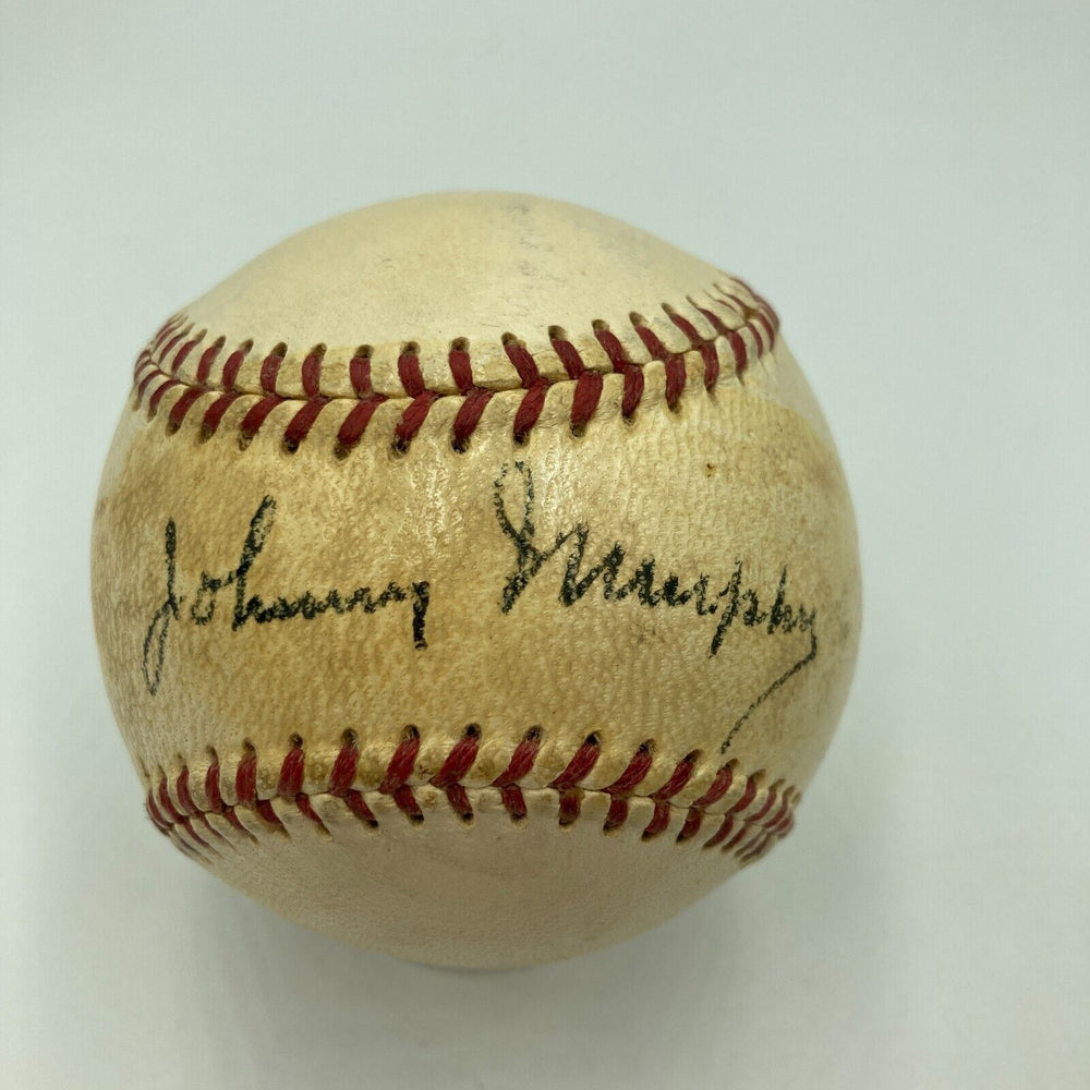 Rare Johnny Murphy Single Signed American League Baseball JSA The Only One Known