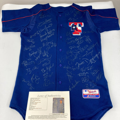 2004 Texas Rangers Team Signed Authentic Majestic Jersey 50 Signatures JSA COA