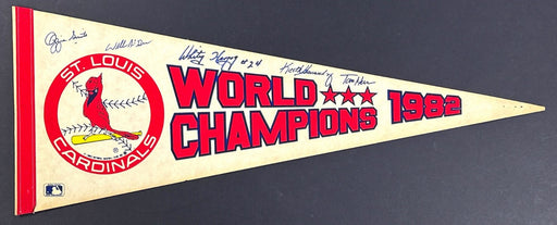 1982 St. Louis Cardinals World Series Champs Team Signed Baseball Pennant BAS