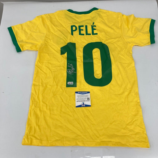 Pele Signed Autographed Brazil Soccer Jersey With Beckett COA