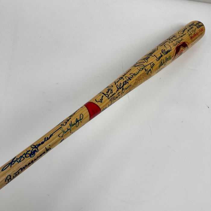 Willie Mays Hank Aaron Sandy Koufax Hall Of Fame Signed Baseball Bat 54 Sigs BAS