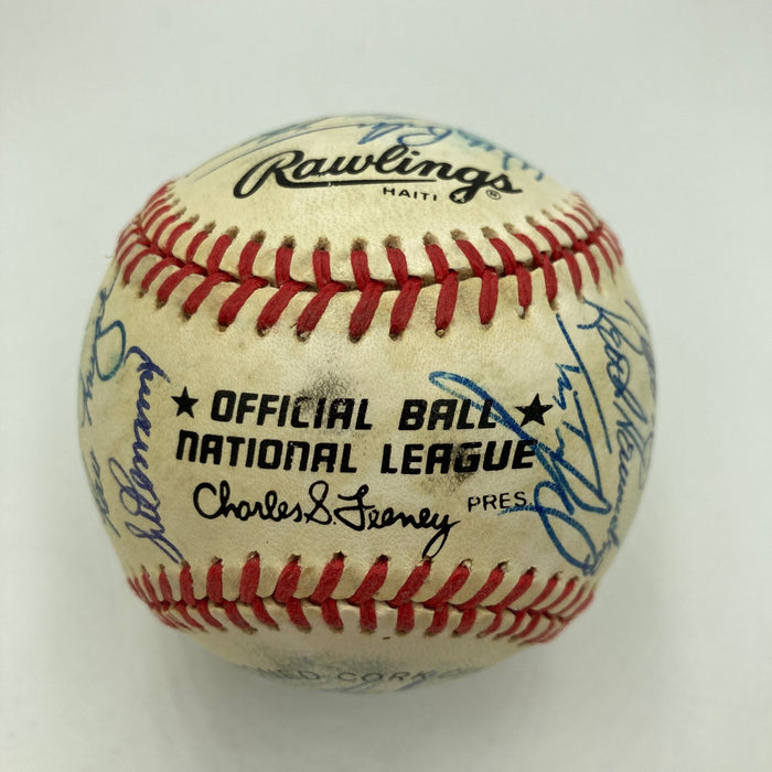 1986 New York Mets World Series Champs Team Signed Vintage NL Baseball JSA COA