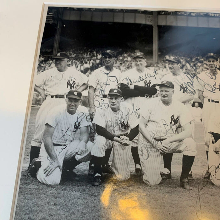 1948 New York Yankees Old Timers Day Signed Large Photo 1920's-40's Legends JSA