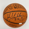 1990-91 Utah Jazz Team Signed Game Used Basketball Karl Malone Collection JSA