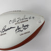 Jim Brown Otto Graham Paul Warfield Lou Groza Signed Browns HOF Football JSA