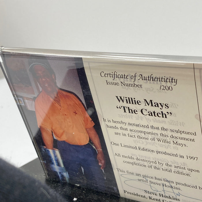 Willie Mays Original Hands Sculpture 1954 World Series "The Catch" With COA