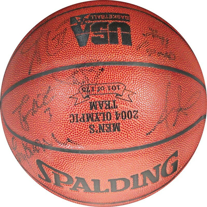 Lebron James Rookie 2004 Olympics Team USA Signed Basketball Tim Duncan JSA COA
