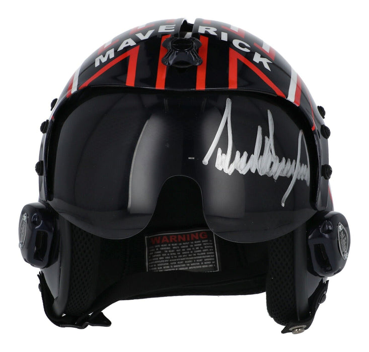 donald trump motorcycle helmet President Donald Trump Full Name Signed Top Gun Maverick Helmet Beckett COA