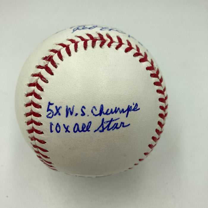 Red Schoendienst Full Name Signed Heavily Inscribed Stat Baseball JSA COA