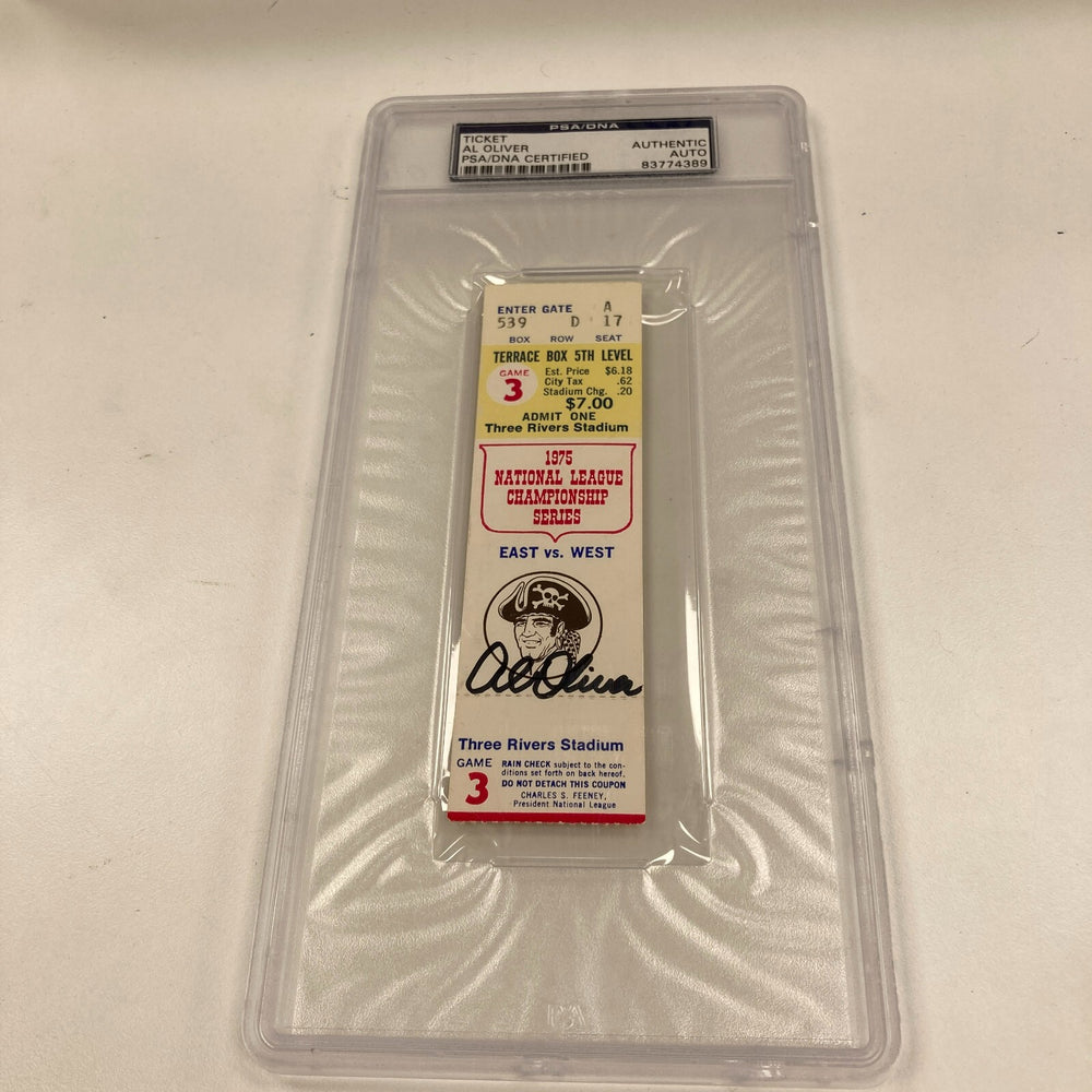 Al Oliver Signed 1975 NLCS Playoffs Game 5 Ticket PSA DNA